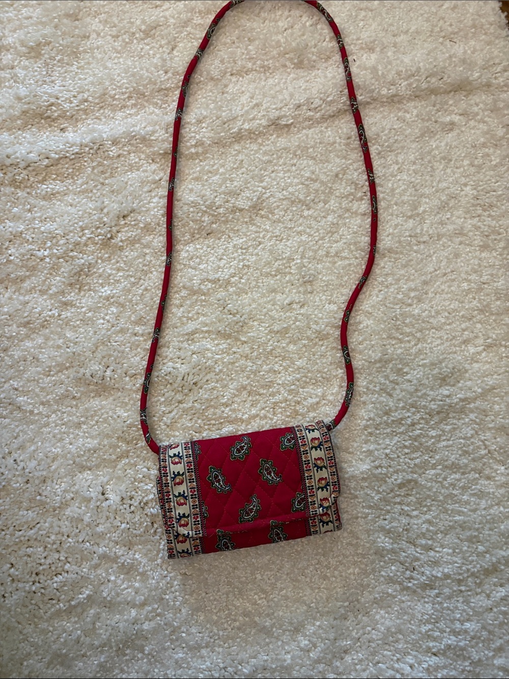 Vera Bradley Red Quilted Paisley Crossbody